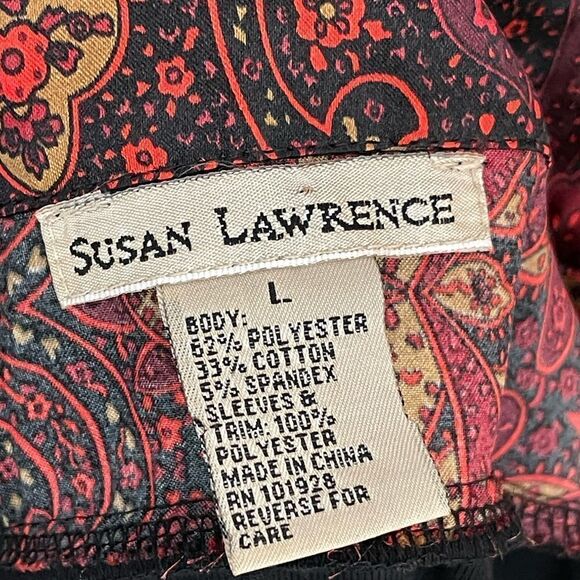 Susan Lawrence 2-in-1 Sweater Vest Satin Blouse Top - Medium - Picture 8 of 8